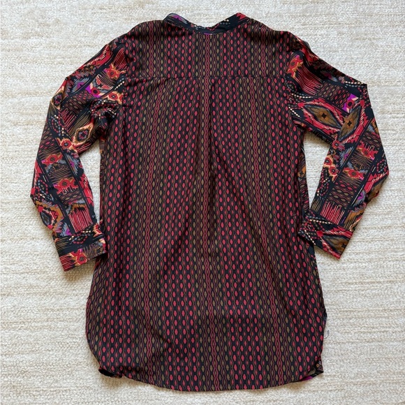 Soft Surroundings Tunic Top Size Small Black Red Peasant Boho Career Work Fall - Picture 7 of 9